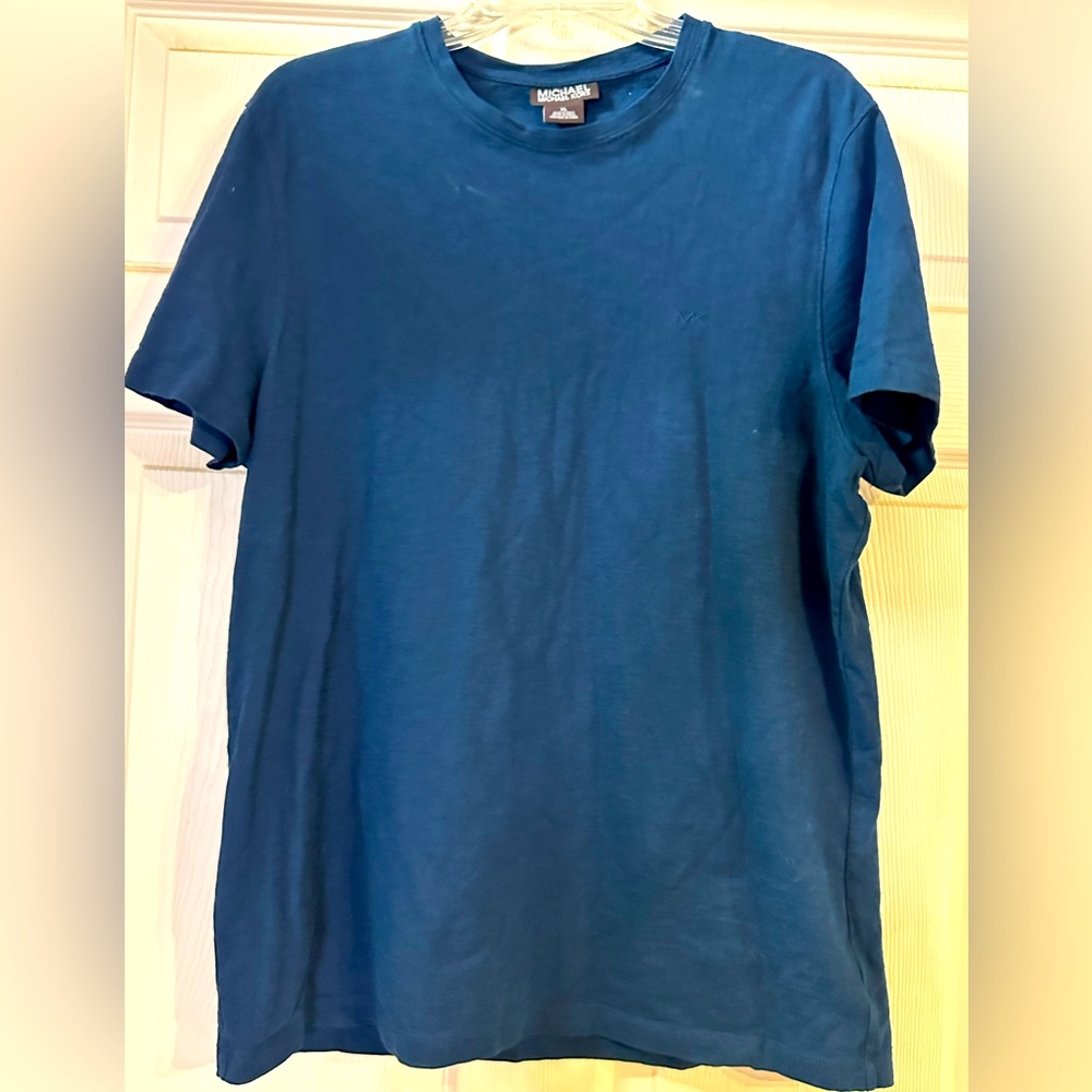EUC Michael Kors Blue Short Sleeve Tee Classic‎ Crew Neck Size XL